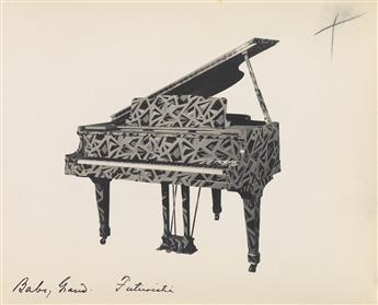 (MUSICAL INSTRUMENTS--PIANOS) Album of approximately 51 photographs of sound props for movie studios, including pianos and music boxes.